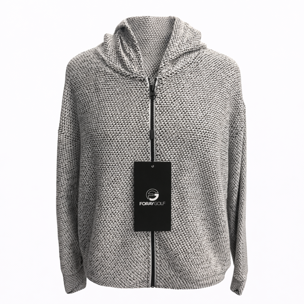 Foray Golf Boucle Hoodie - White/Black - Skorzie
