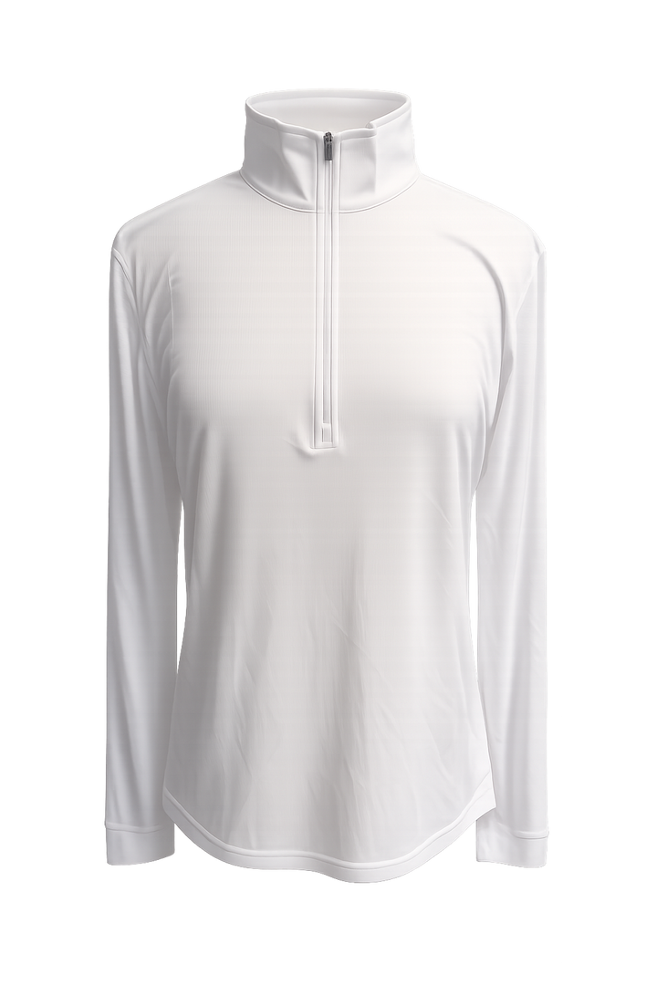 Straight Down Aero Ladies Quarter Zip (w/ logo) - White