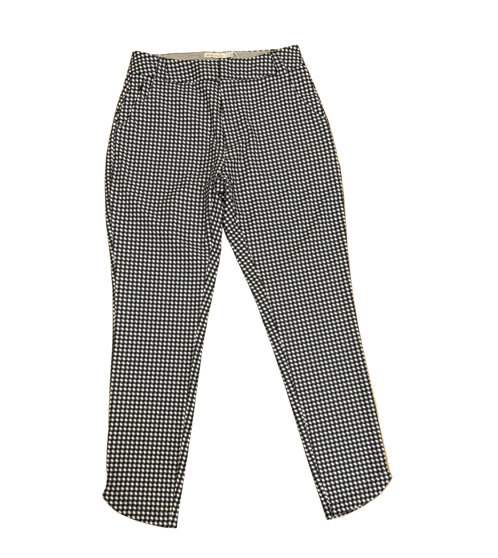 Peter Millar Surge Gingham Print Performance Ankle Golf Pants - Black/White - Skorzie