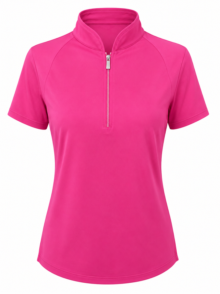 Tail Short Sleeve Zip Mock Top - Cosmo - Medium