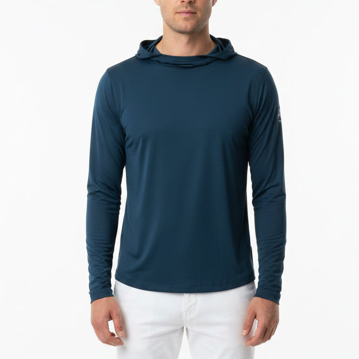 Johnnie-O Men's Golf Hoodie Talon Featherweight Performance (w/ logo) Navy Size XS