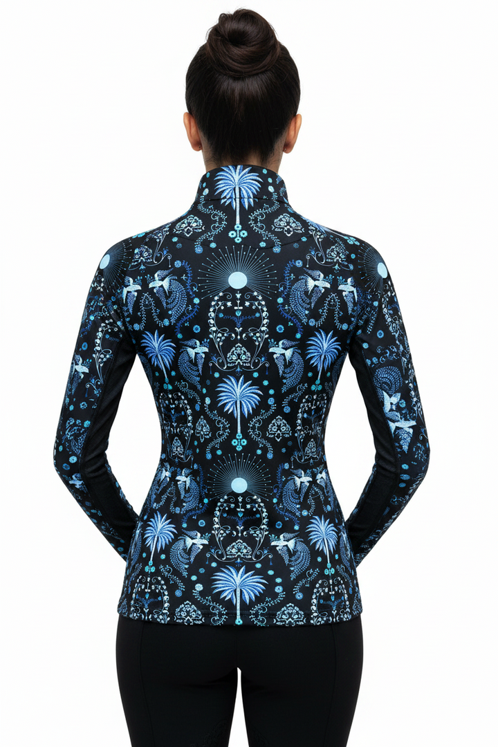 Kastel Denmark Long Sleeve 1/4 Zip Sun Shirt - Birds & Palms - Skorzie