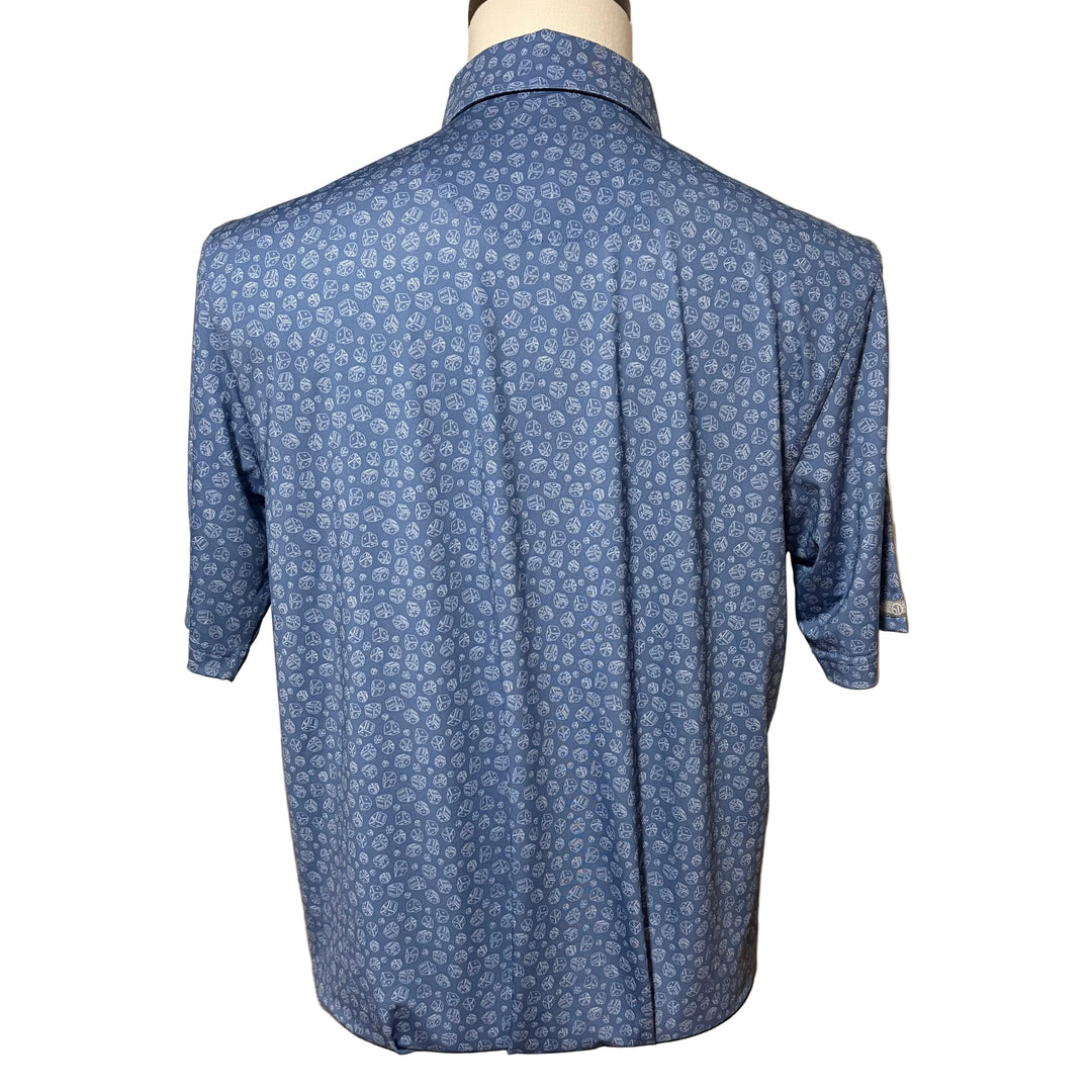 Straight Down High Roller Polo (w/logo) - Blue - Small - Skorzie