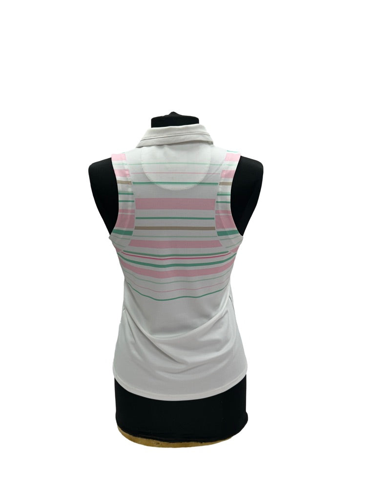 Lucky in Love Deco Stripe Zip Tank- Small (FINAL SALE ITEM)