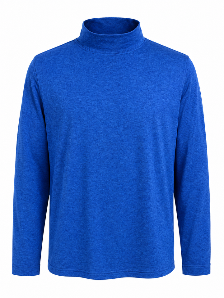 Bobby Jones Garner Long Sleeve Mock Neck Top - Blue Stone - Medium