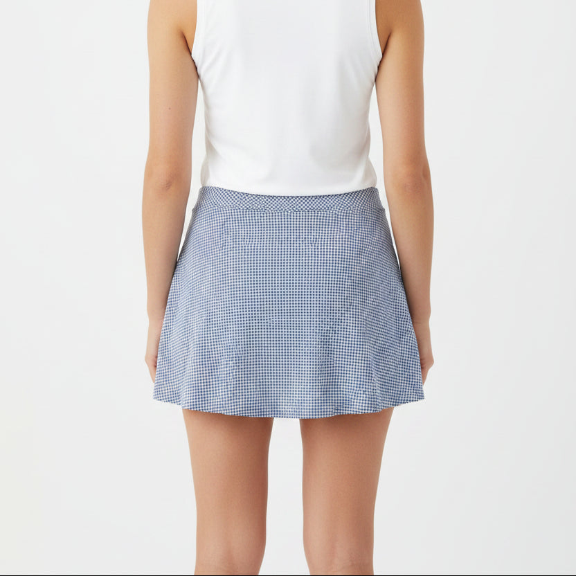 Peter Millar Women's Golf Skort Sally Palmetto Palms 15" Windsor Blue Size L