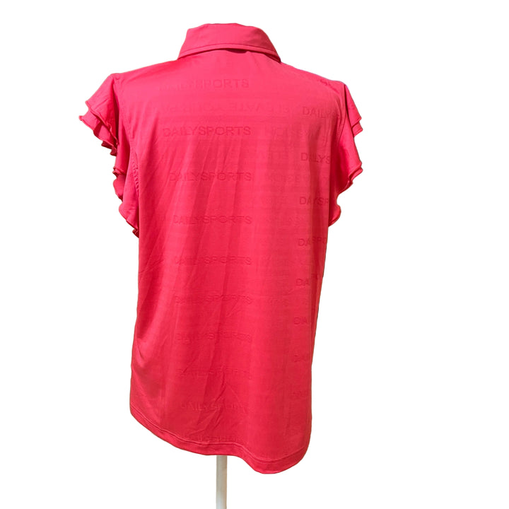 Daily Sports Frill SL Polo (w/ logo) - Coral - X-Large - FINAL SALE ITEM - Skorzie