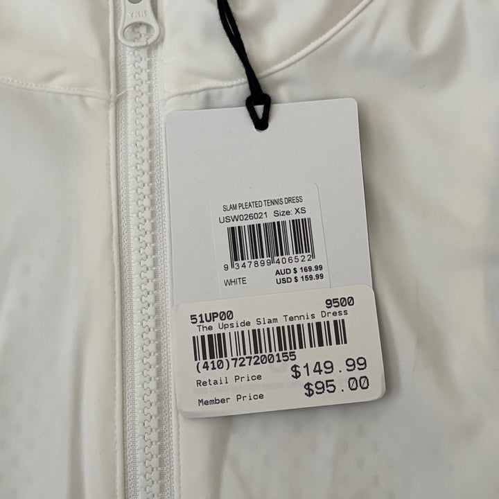 The Upside Women's Tennis Dress Slam Pleated White Size XS