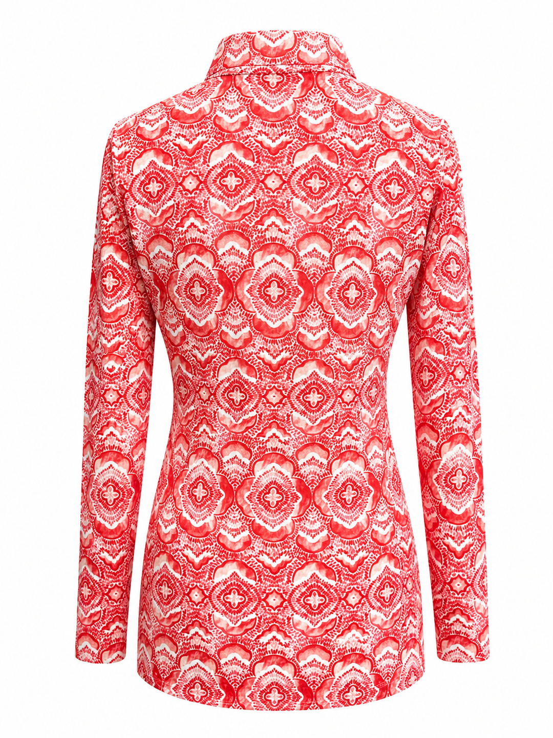 IBKUL Long Sleeve Zip Polo - Red/White - Small - Skorzie
