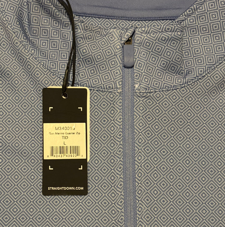 Straight Down Men's Golf Quarter Zip San Marino Tidal Size L