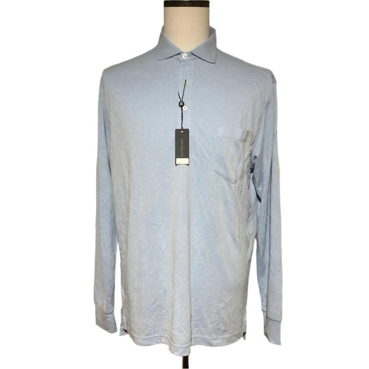Turtleson Lester LS Polo (w/ logo) - Luxe Blue - Skorzie