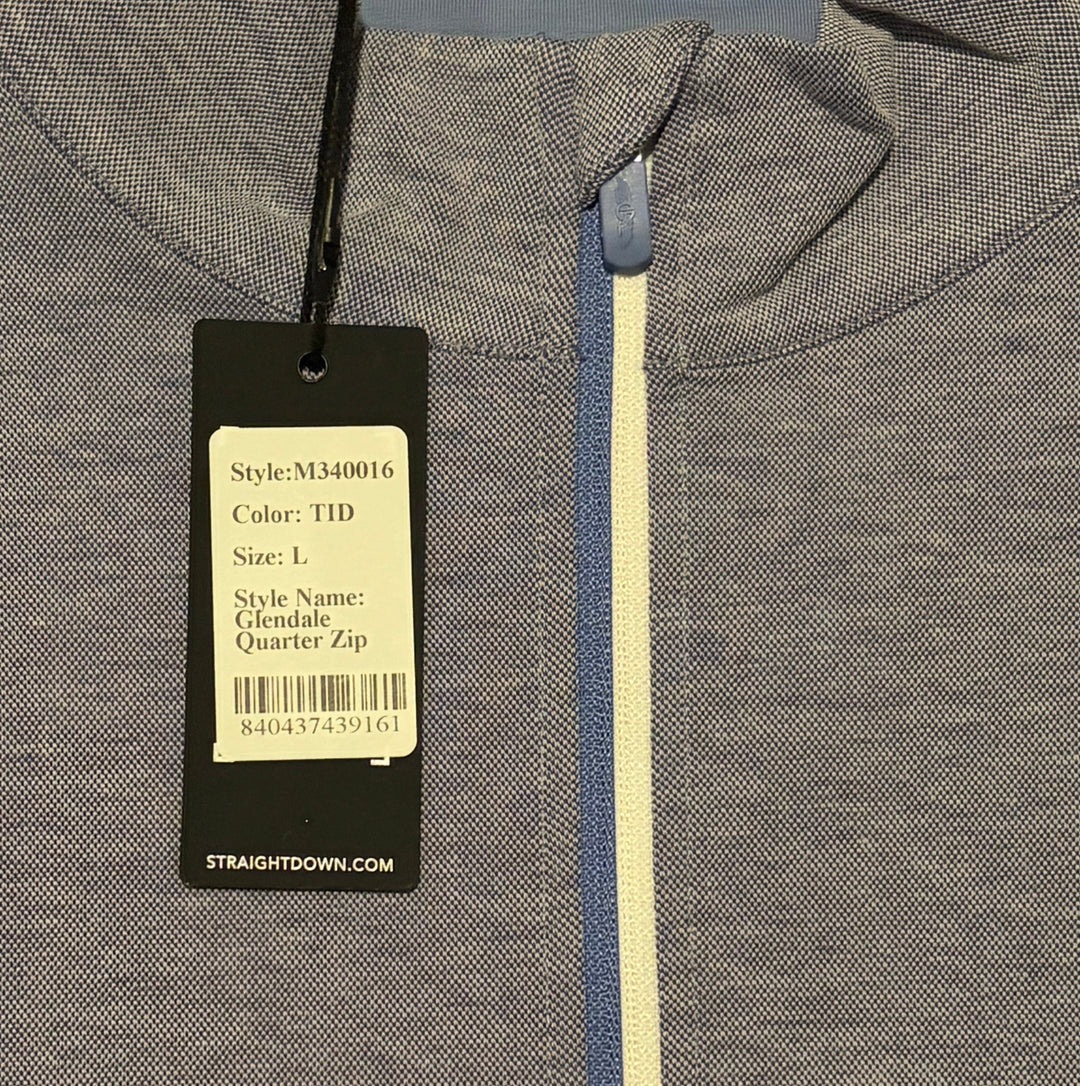 Straight Down Men's Golf Quarter Zip Glendale Tidal Size L