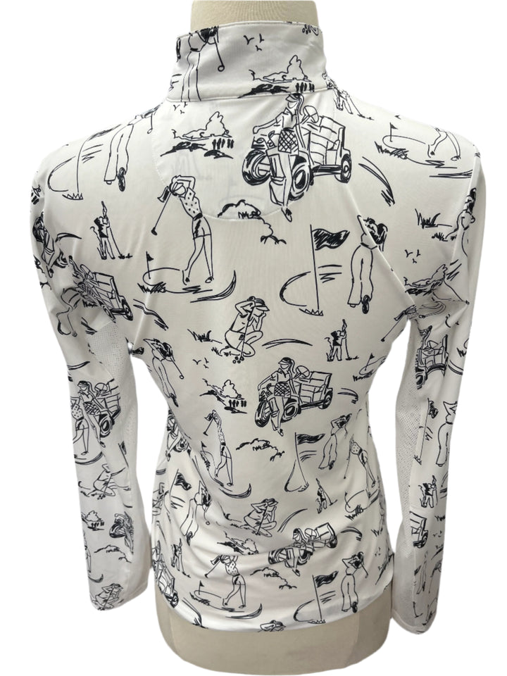 SanSoleil Golfers Long Sleeve - White/Black - Skorzie