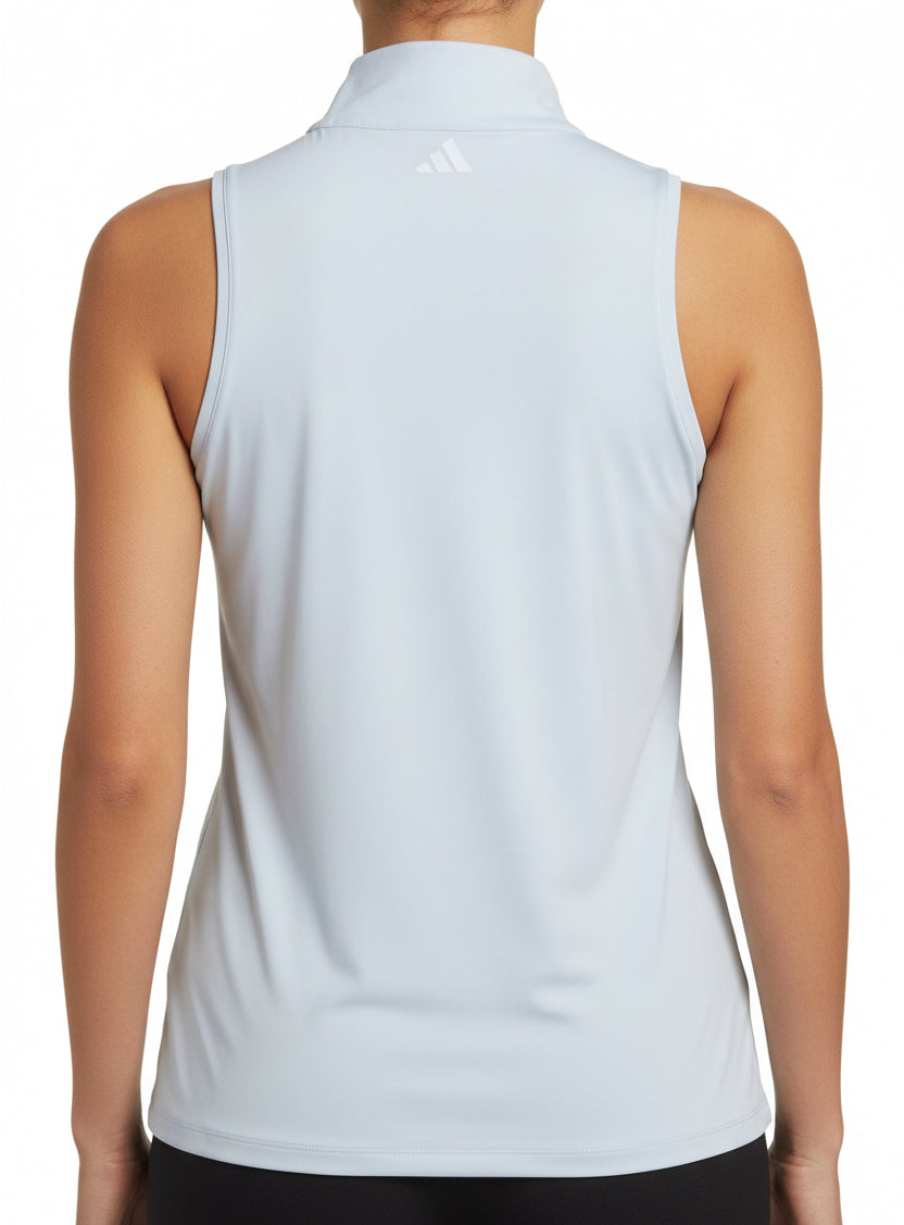 Adidas Women's S/L Golf Polo Ultimate Classic Mock (w/ logo) Crystal Sky Size M - FINAL SALE ITEM