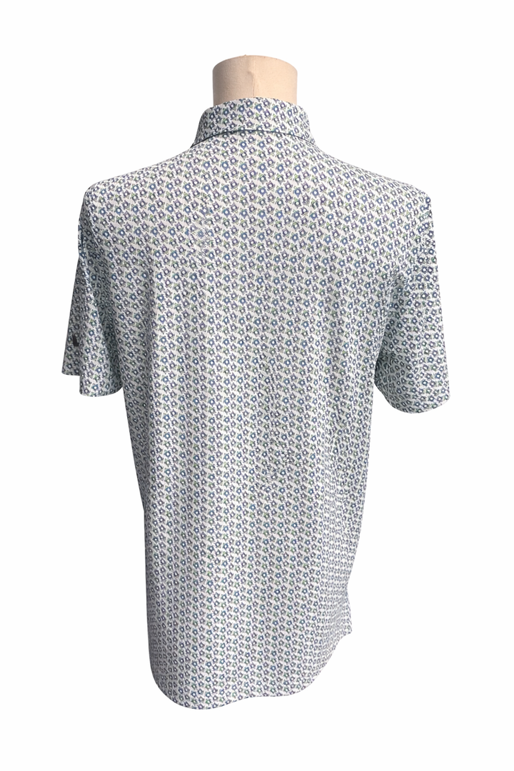 Turtleson Shelby Performance Polo (w/ logo) - White/Lime - Small - Skorzie