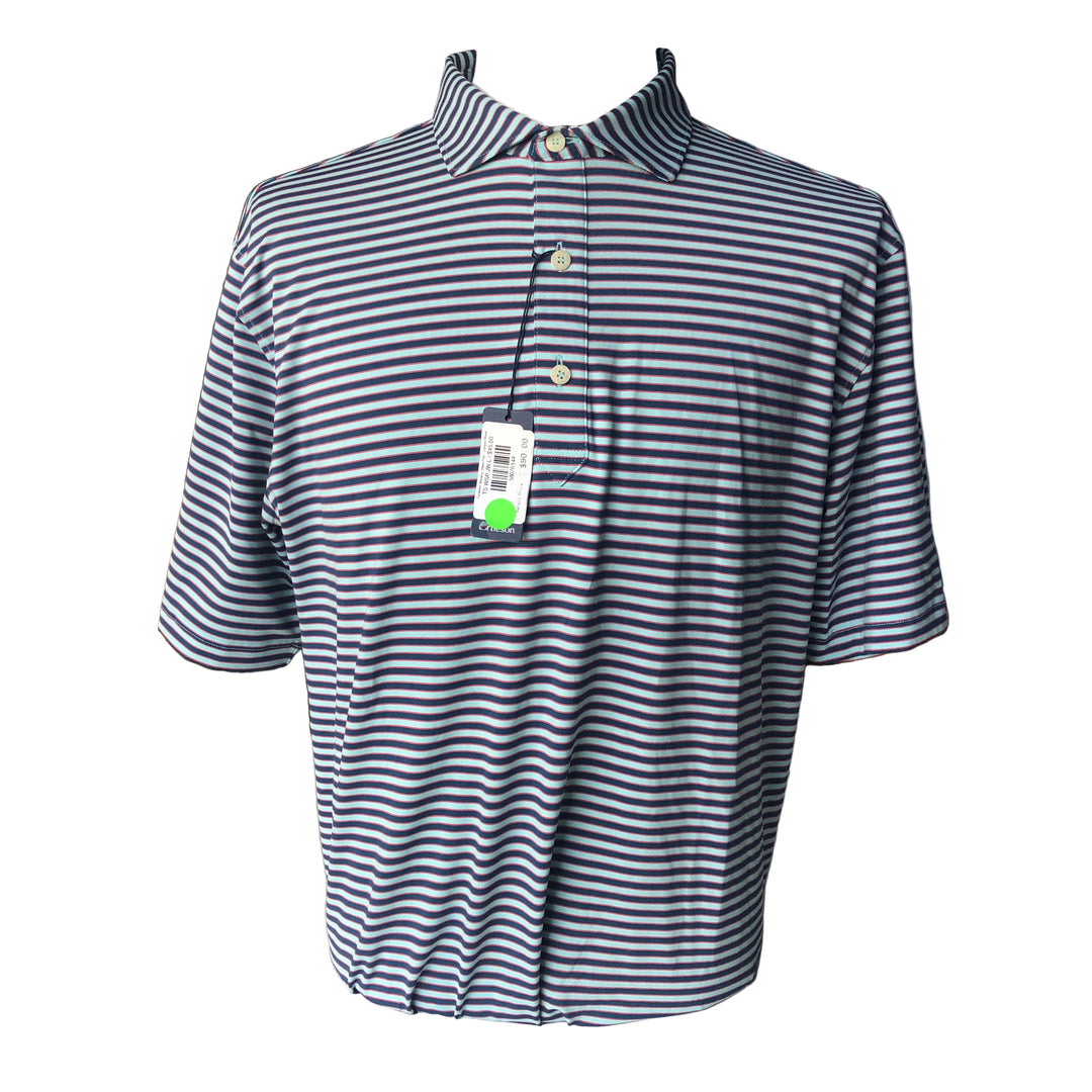 Turtleson Waverly Stripe Polo - Juniper/Wave - Skorzie