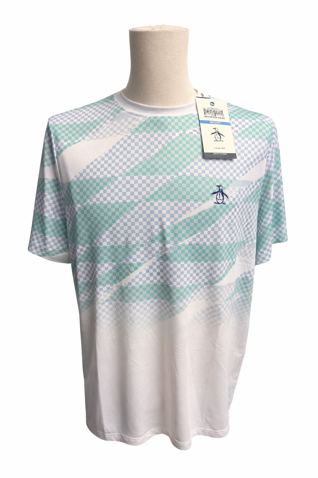 Penguin Checkered Graphic Tennis Tee - Medium - Skorzie