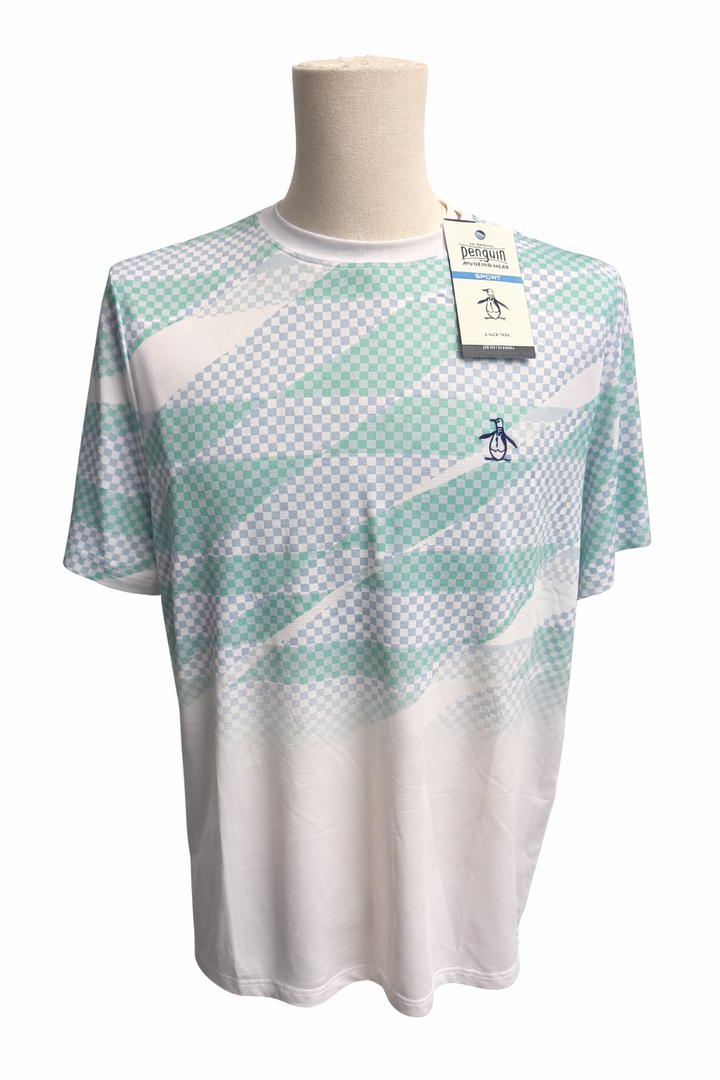 Penguin Checkered Graphic Tennis Tee - Medium - Skorzie