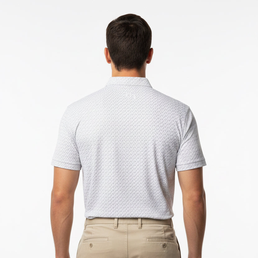 Anderson Ord Men's Golf Polo Whittington (w/logo) White/Eilish/Bluefin Size S