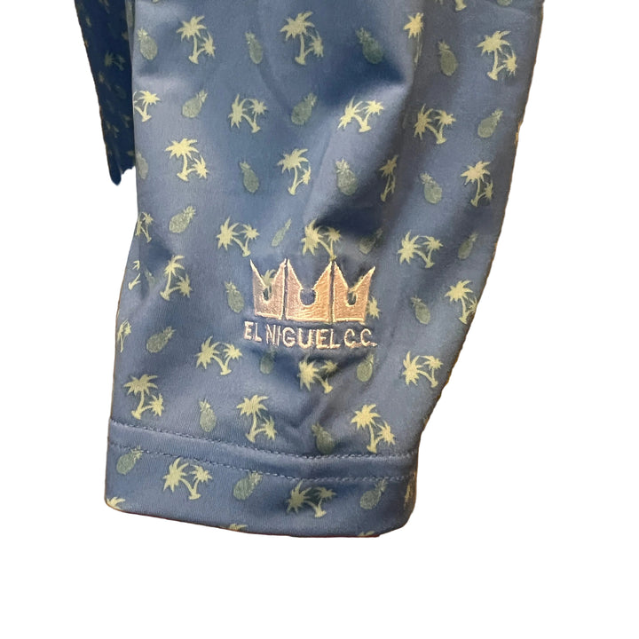 Straight Down Palm Coconut Polo (w/ logo) - Blue - Small - Skorzie