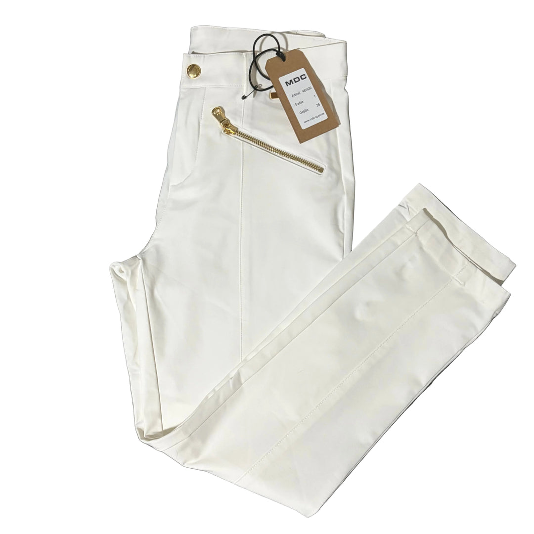 MDC Stretch Gold Zip Curvy Cropped Pants 25" - White - Skorzie