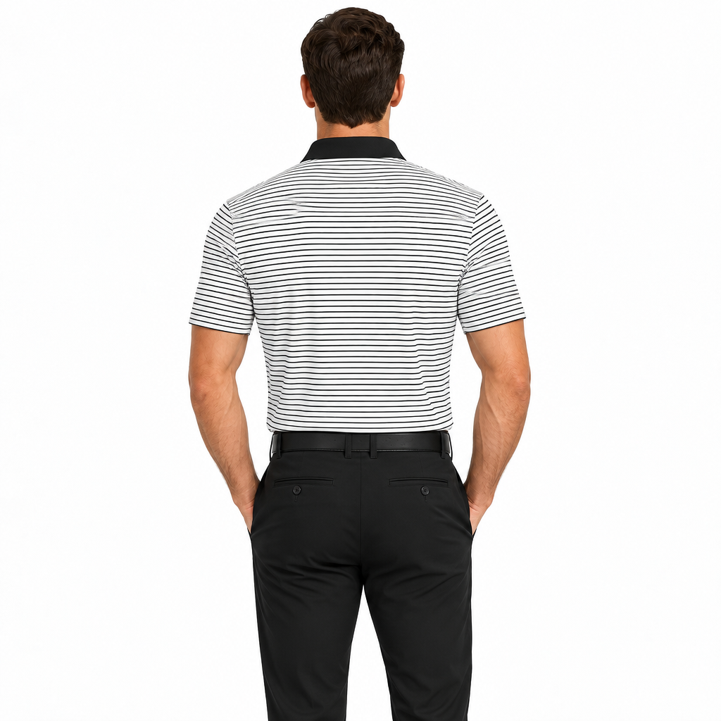 Collars & Co. Men's Polo Featherweight Flex Fabric Preston Black Size S