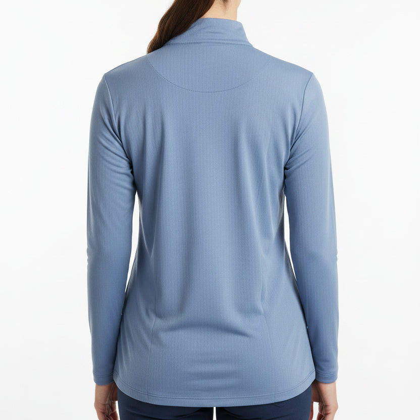Kastel Women's L/S Polo 1/4 Zip Pacific Blue