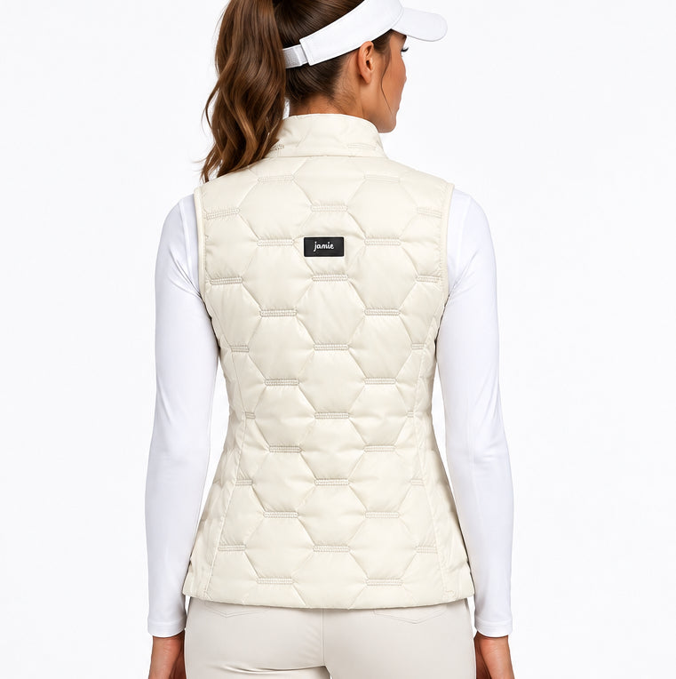 Jamie Sadock Women's Golf Vest Cream Size M