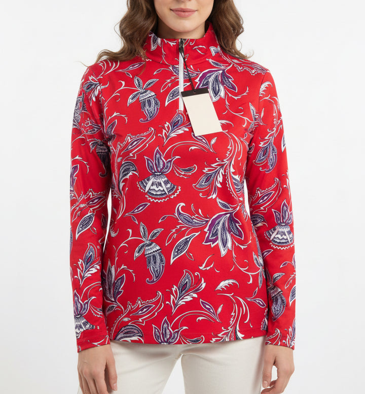 Post Card Women's Golf Long Sleeve Top Malala Print Size 48