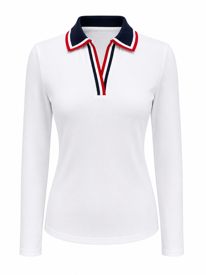 G/FORE Johnny Collar Ribbed Tech Nylon Long Sleeve Polo - Small