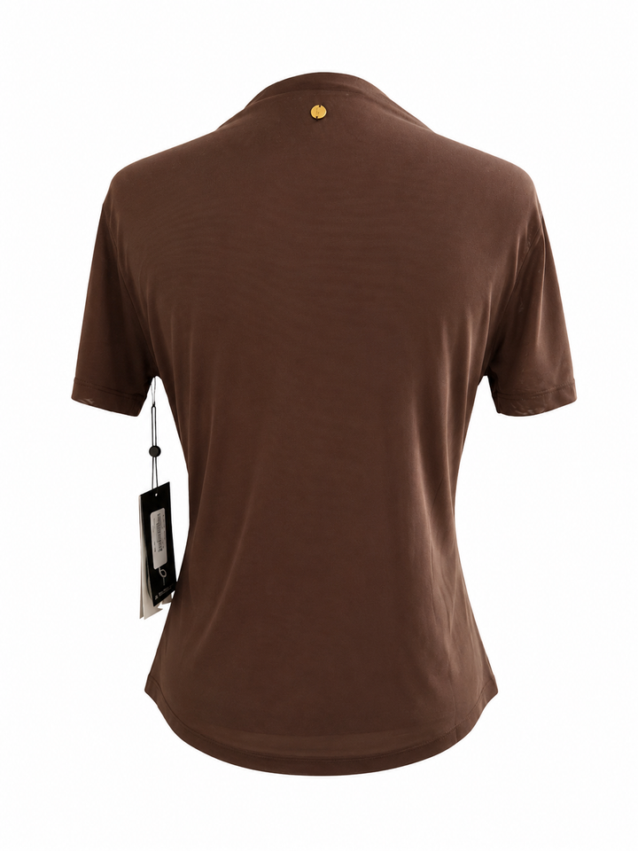 A. Putnam Luxe Opaque Short Sleeve Top - Umber