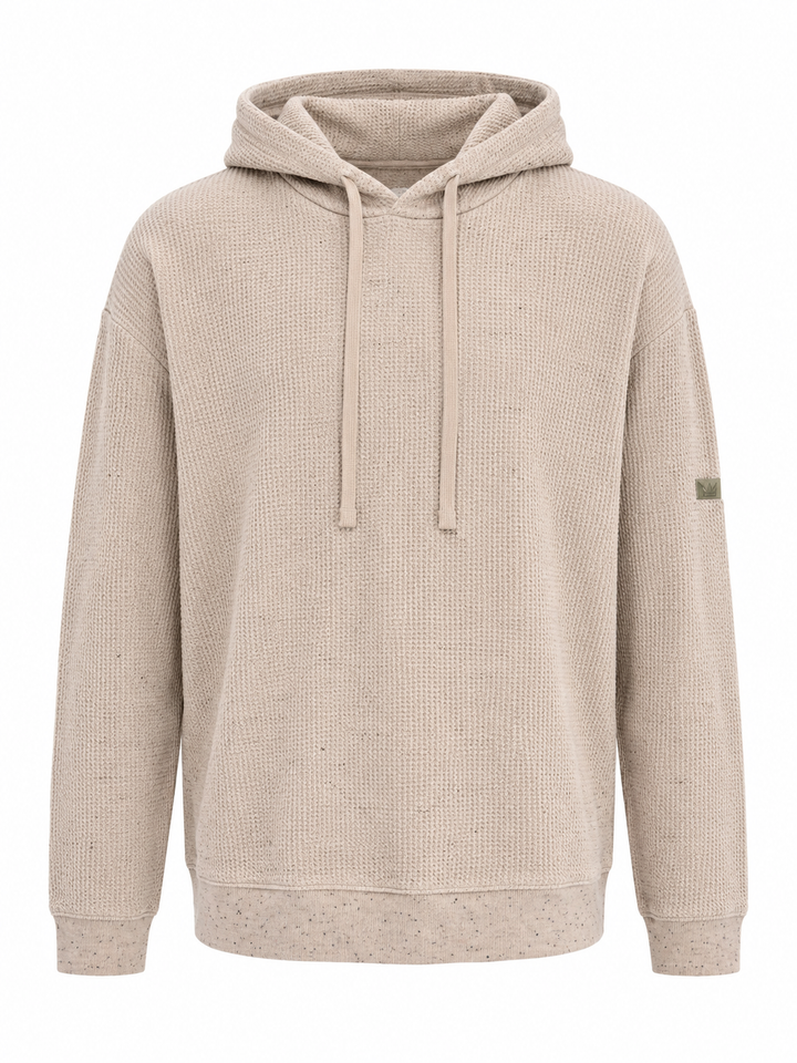 Travis Mathew Men's Cloud Waffle Hoodie (w/ Logo) - Oxford Tan - 2XL - Skorzie