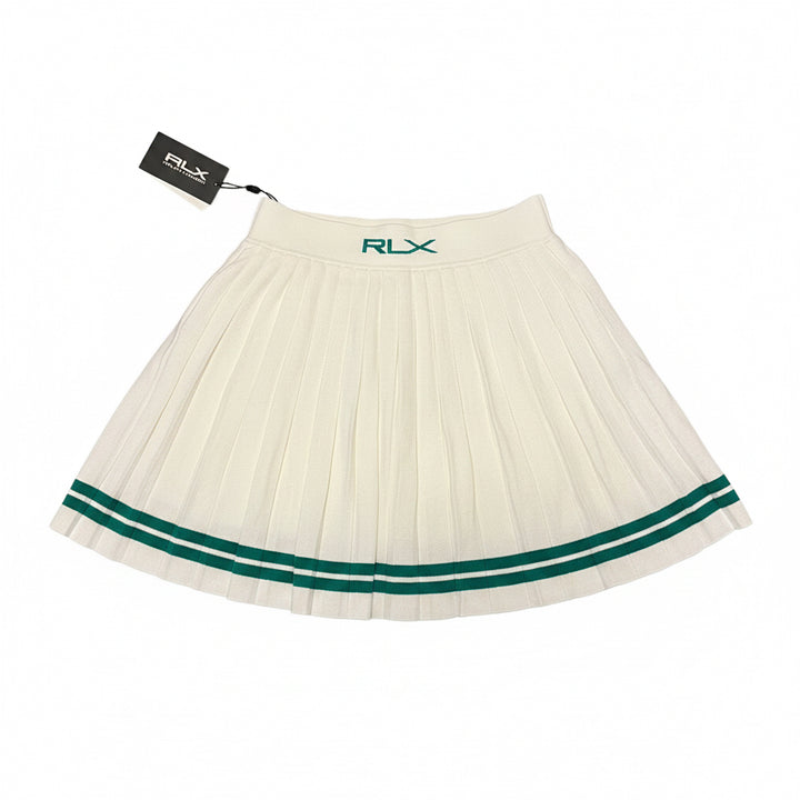RLX Pleated Sweater Skort (15.5") - Off-White/Kelly Green - Small - Skorzie