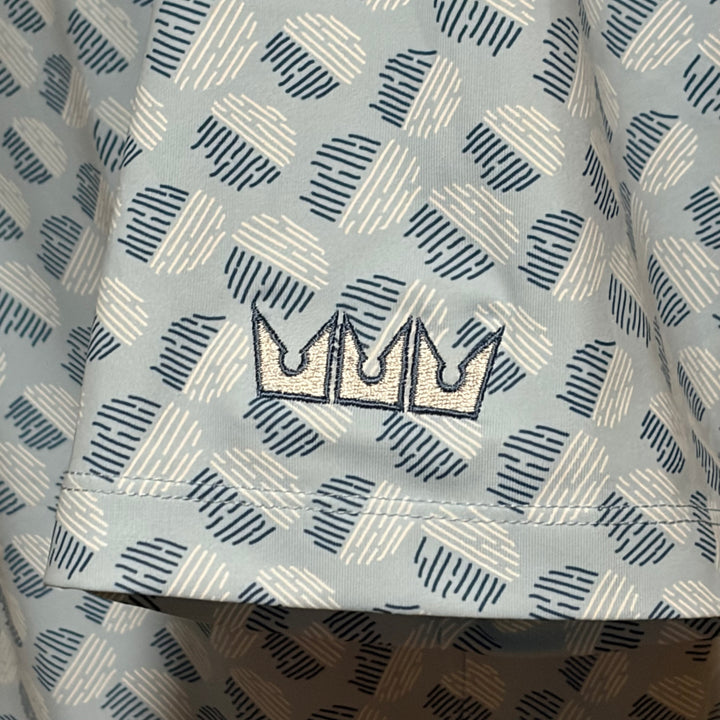 Matte Grey Elements Polo (w/logo) - White/Teal - Skorzie