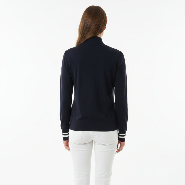 G/FORE Women's Sweater Crewneck Cooling Cotton Chalk Onyx Size S