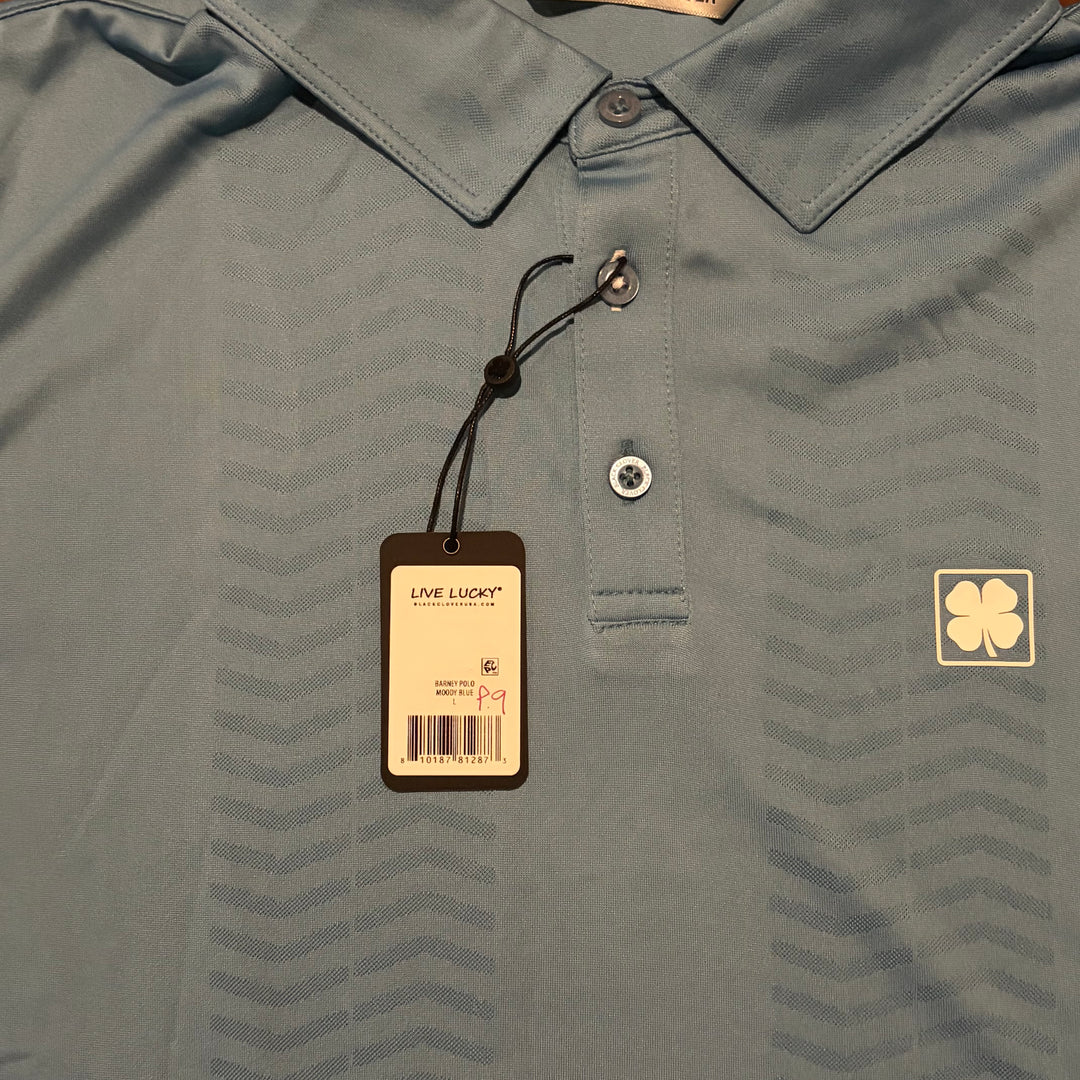 Black Clover Men's Golf Polo Barney Moody Blue Size L