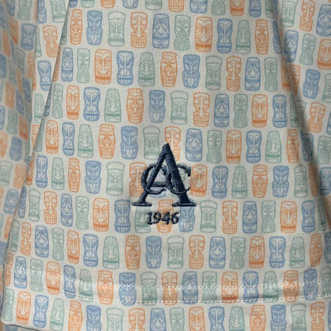 Straight Down Tiki Bar Polo (w/logo) - White