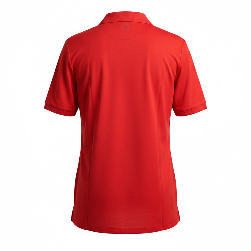 Swing Control Solid S/S V-Neck Velocity Polo - Fiery Red - Small - Skorzie