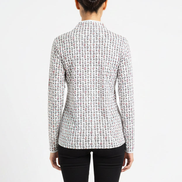 Smith & Quinn Women's L/S Polo Carey 1/4 Zip Falling Petals