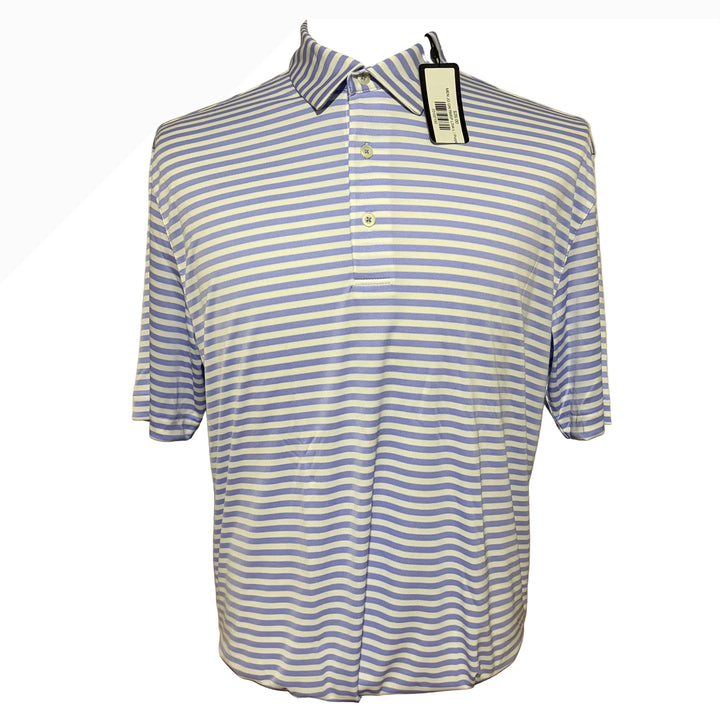 Greg Norman Recycled Microlux Stripe Polo - Lilac Sky/White - Large - Skorzie