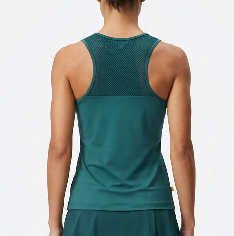 L'oeuf Poche Women's Tennis Tank Court Sweetheart Evergreen