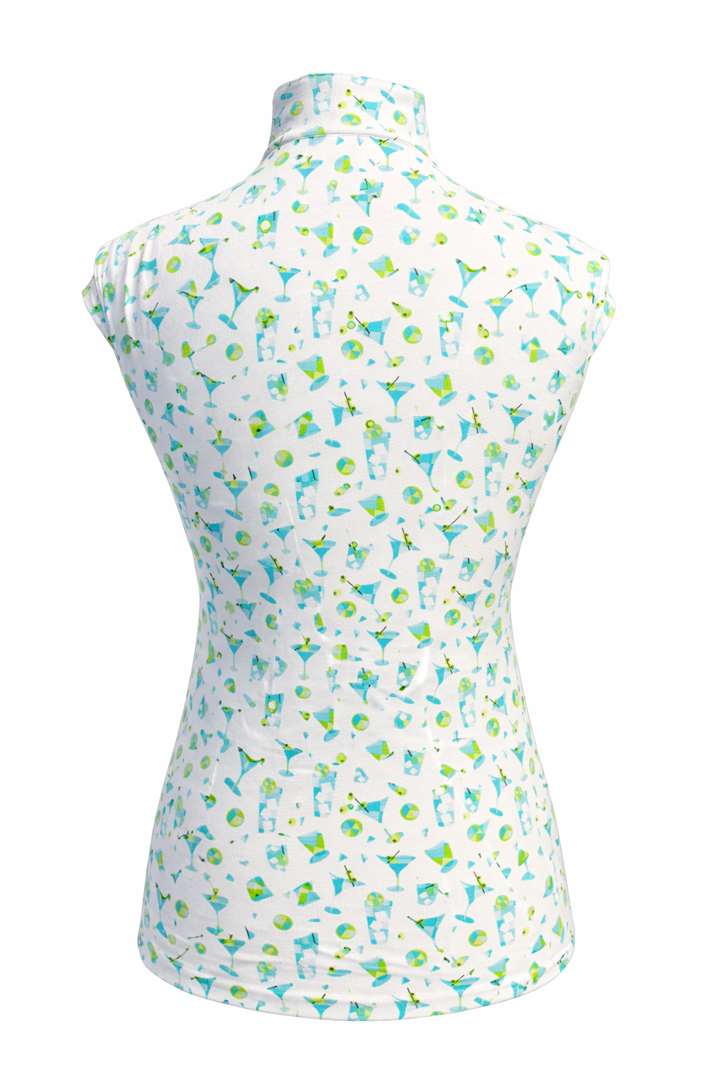 SanSoleil SOLTEK LUX SLEEVELESS PRINT MOCK - CRACKED ICE TURQUOISE - Skorzie