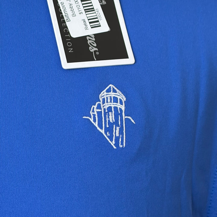 Bobby Jones Performance Jersey Solid Polo (w/ logo) - Marina Blue - Skorzie