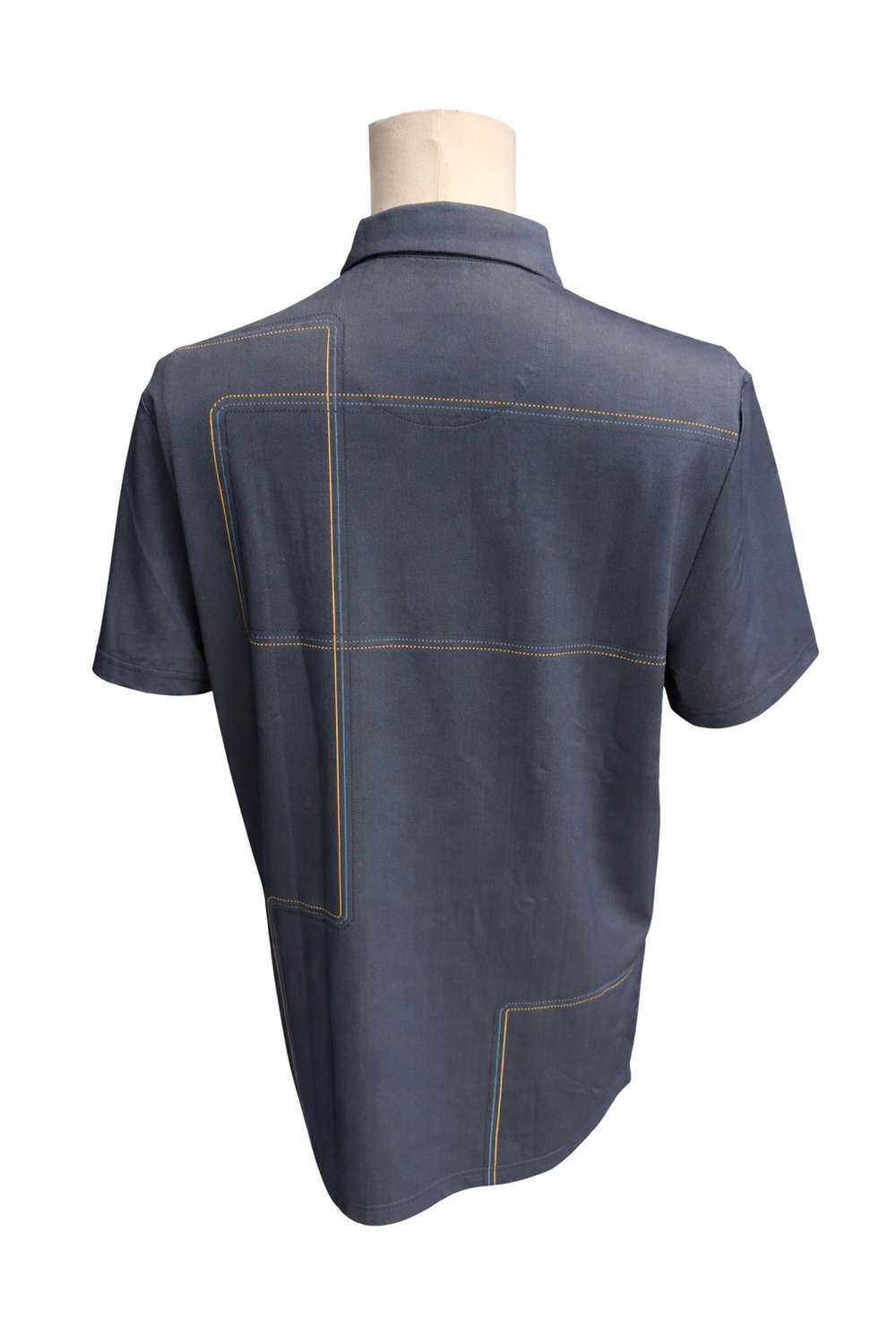 Penguin Snow Tracks Print Golf Polo - Black Iris - Medium - Skorzie