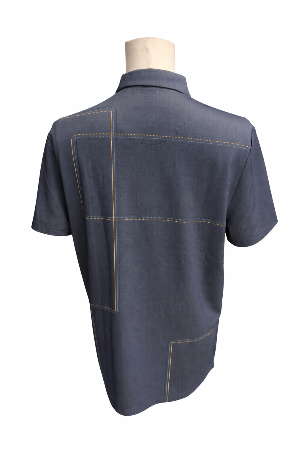 Penguin Snow Tracks Print Golf Polo - Black Iris - Medium - Skorzie
