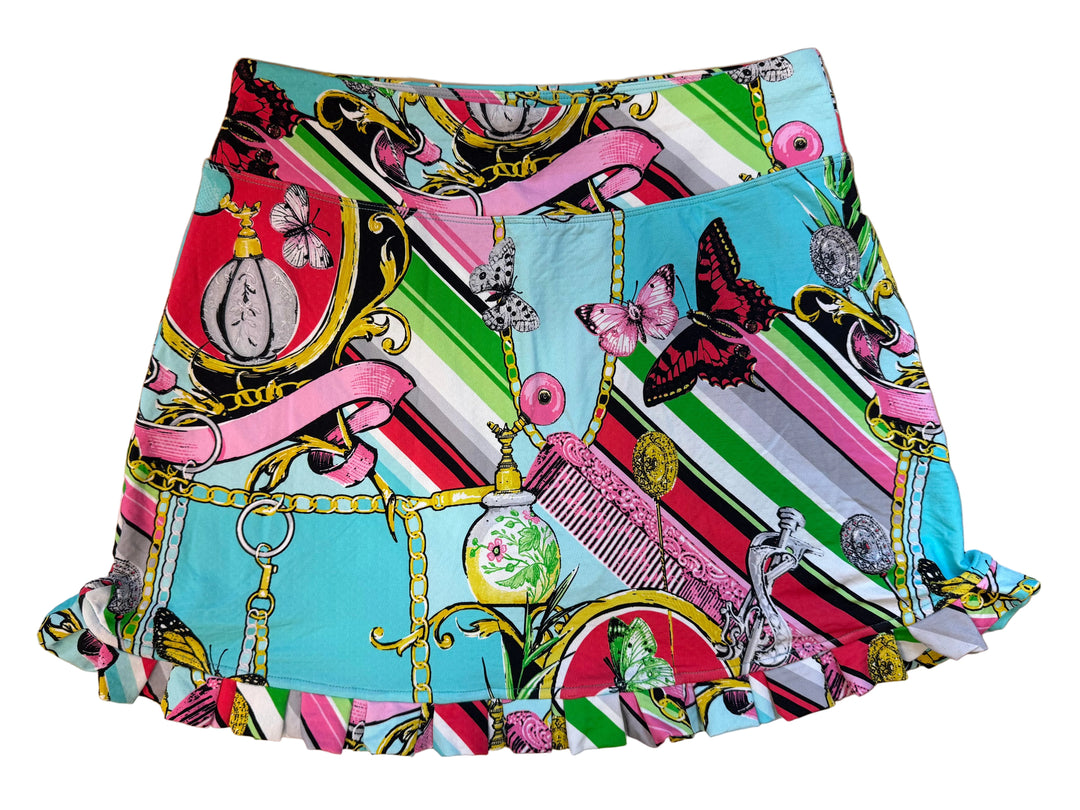 G-Lifestyle Ruffle 14.5" Skort - Butterfly Multi - Skorzie