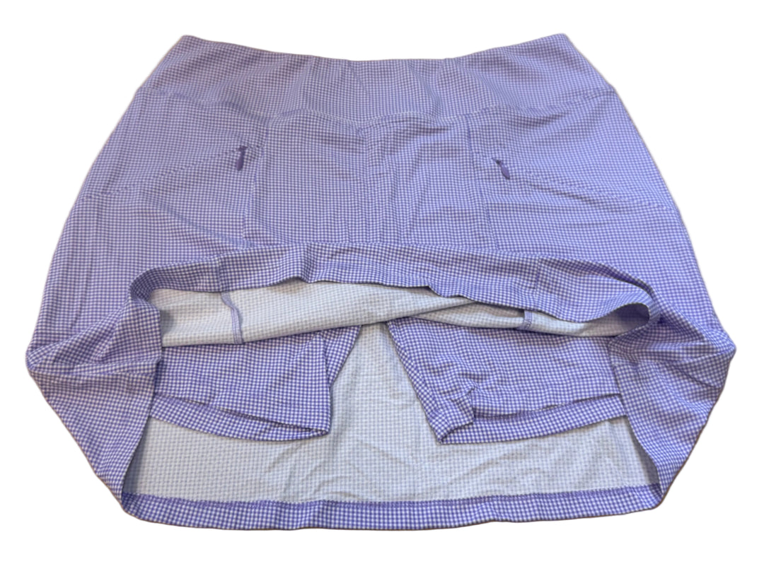 IBKUL Womens Mini Check Print Skort 18" - Violet