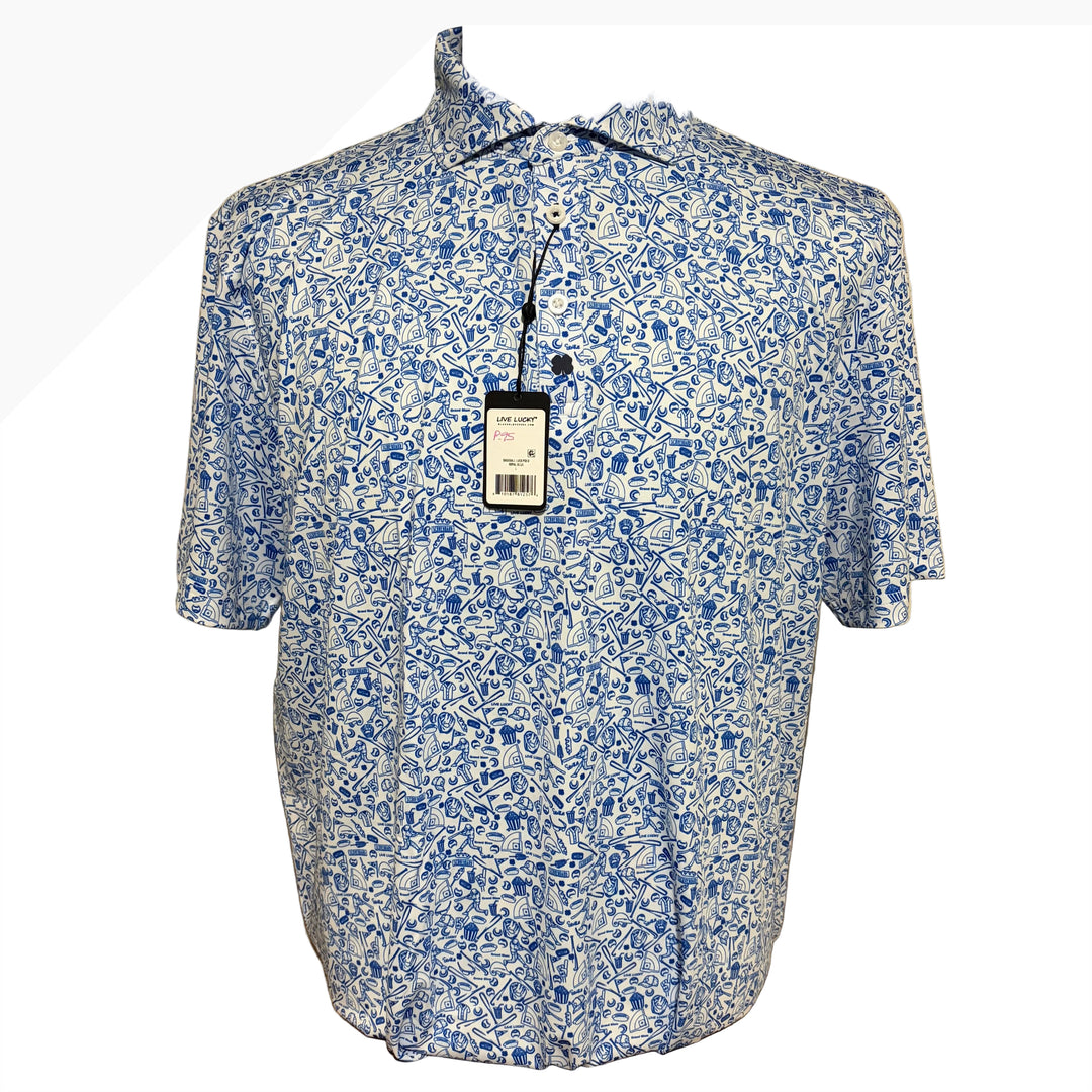 Black Clover Baseball Luck Polo - Royal Blue - Large - Skorzie