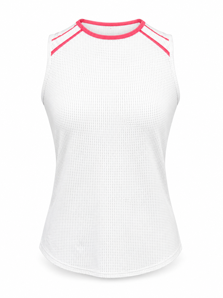 Lucky In Love White Mesh Tank Top- Medium - Skorzie