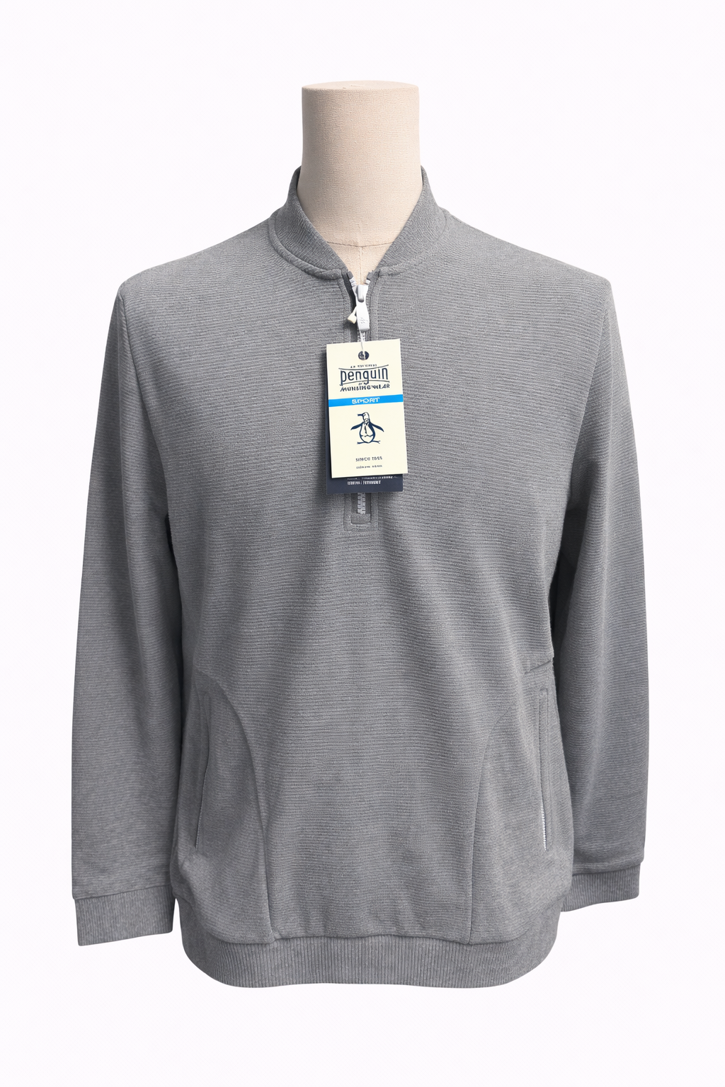 Penguin Gray Quarter Zip Pullover - Medium - Skorzie